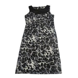 A B Studio Size 8 White and Black Formal Sleeveless Dress Very Classic NWT